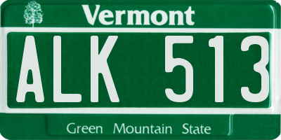 VT license plate ALK513
