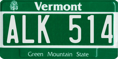 VT license plate ALK514