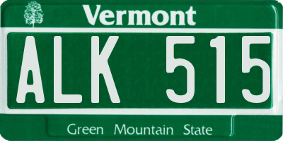VT license plate ALK515