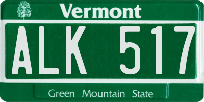 VT license plate ALK517