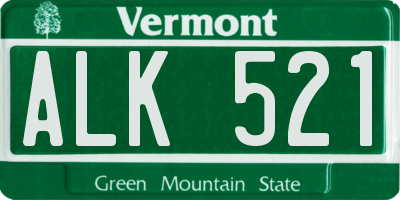 VT license plate ALK521