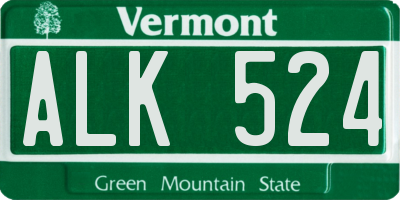 VT license plate ALK524