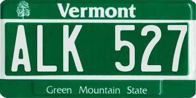 VT license plate ALK527