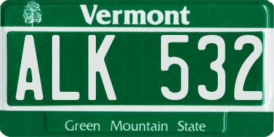 VT license plate ALK532
