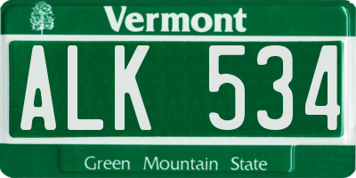 VT license plate ALK534