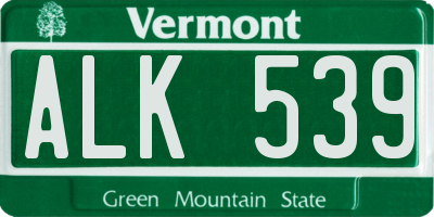 VT license plate ALK539