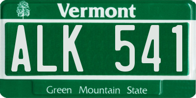 VT license plate ALK541