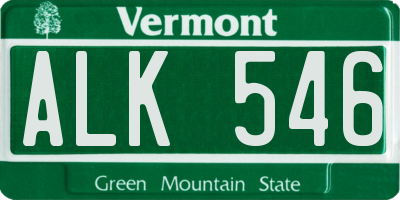 VT license plate ALK546