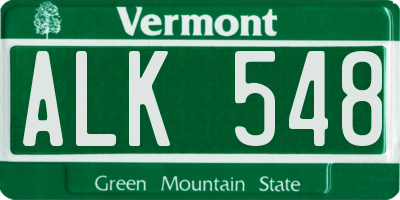 VT license plate ALK548