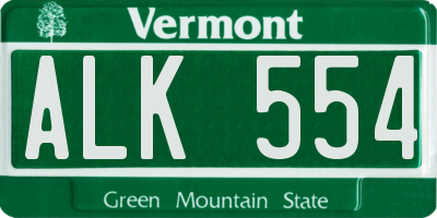 VT license plate ALK554