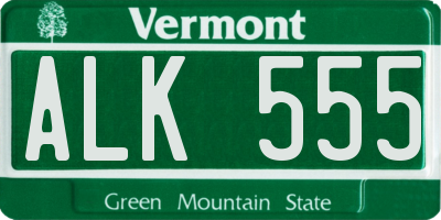 VT license plate ALK555