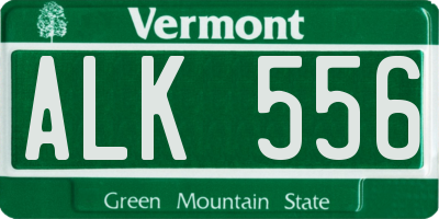 VT license plate ALK556