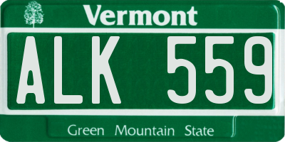 VT license plate ALK559