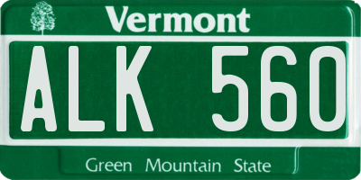 VT license plate ALK560