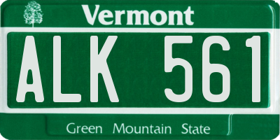VT license plate ALK561