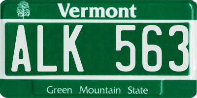 VT license plate ALK563