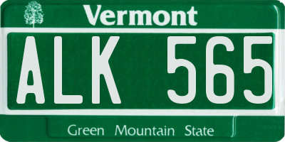 VT license plate ALK565