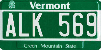 VT license plate ALK569