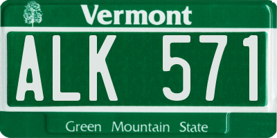 VT license plate ALK571