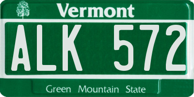 VT license plate ALK572