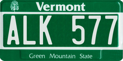 VT license plate ALK577