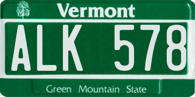 VT license plate ALK578