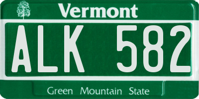 VT license plate ALK582
