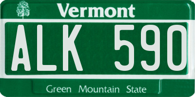 VT license plate ALK590