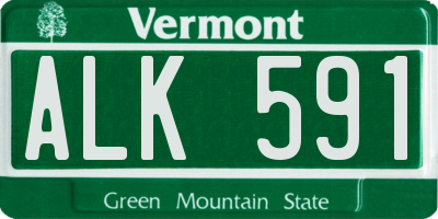 VT license plate ALK591