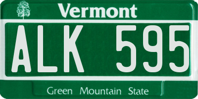 VT license plate ALK595