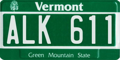 VT license plate ALK611