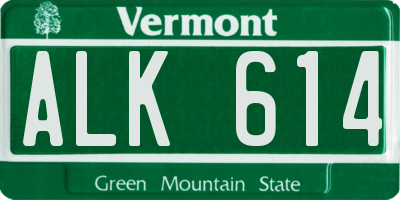 VT license plate ALK614