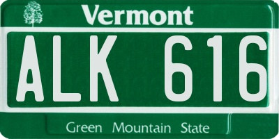 VT license plate ALK616