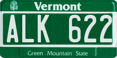 VT license plate ALK622