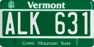 VT license plate ALK631
