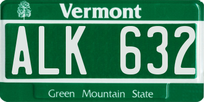 VT license plate ALK632