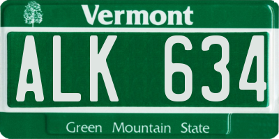 VT license plate ALK634