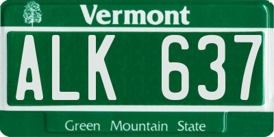 VT license plate ALK637