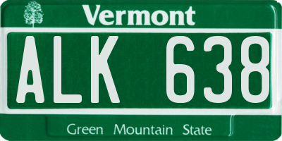 VT license plate ALK638