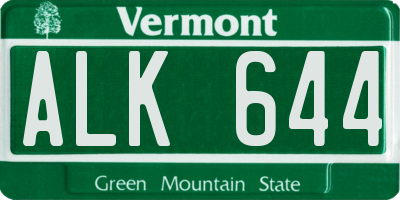 VT license plate ALK644