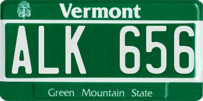 VT license plate ALK656