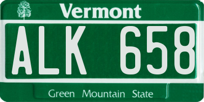 VT license plate ALK658