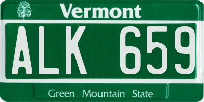 VT license plate ALK659