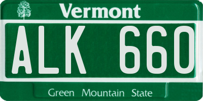 VT license plate ALK660