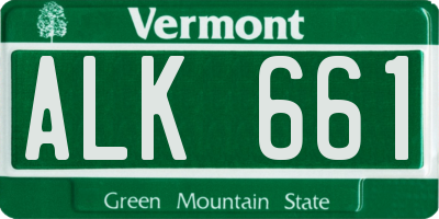 VT license plate ALK661
