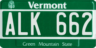 VT license plate ALK662