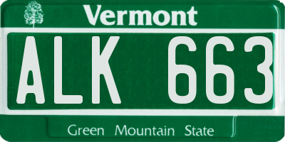 VT license plate ALK663