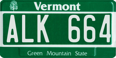 VT license plate ALK664