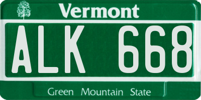 VT license plate ALK668