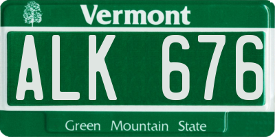VT license plate ALK676
